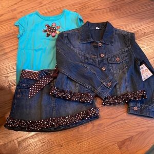 NWT- Custom outfit-size 6x/small-denim-brown and turquoise-wow!
